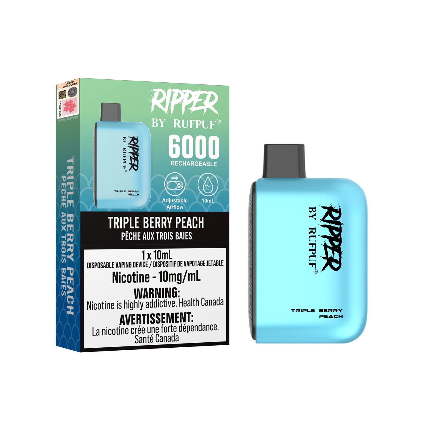 Rufpuf Ripper 6000 Triple Berry Peach (10mg) (Excise Tax)