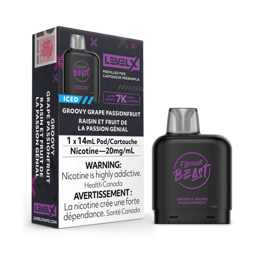 Flavour Beast Level X 7000 Pod - Groovy Grape Passionfruit (FED)