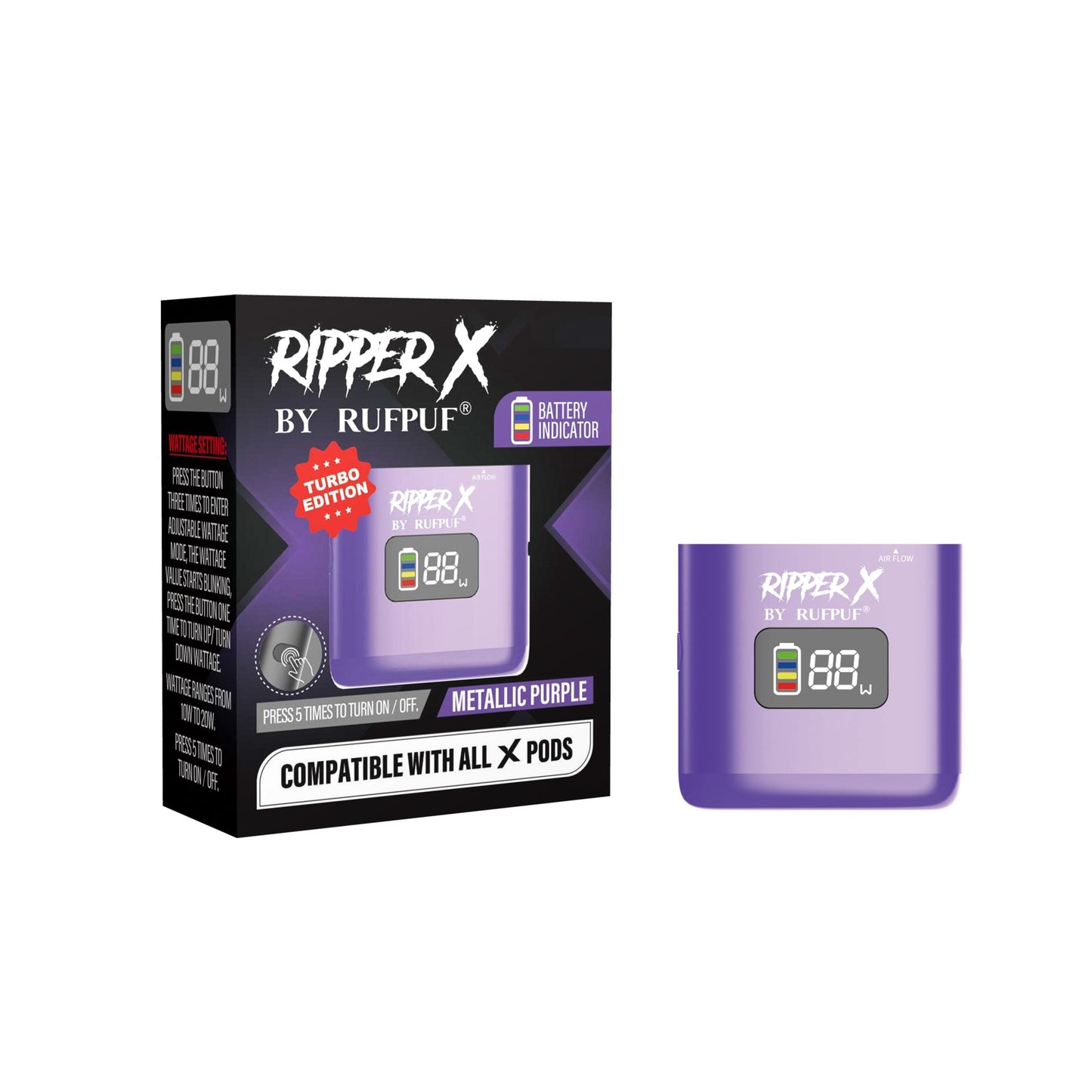 Ripper X ULTRA Battery 1000mAh -Metallic Purple