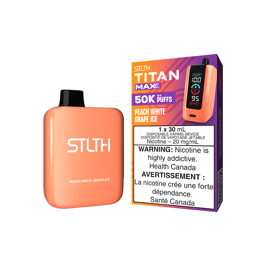 Stlth Titan MAX 50000 - Peach White Grape Ice 20mg (Vape tax included)