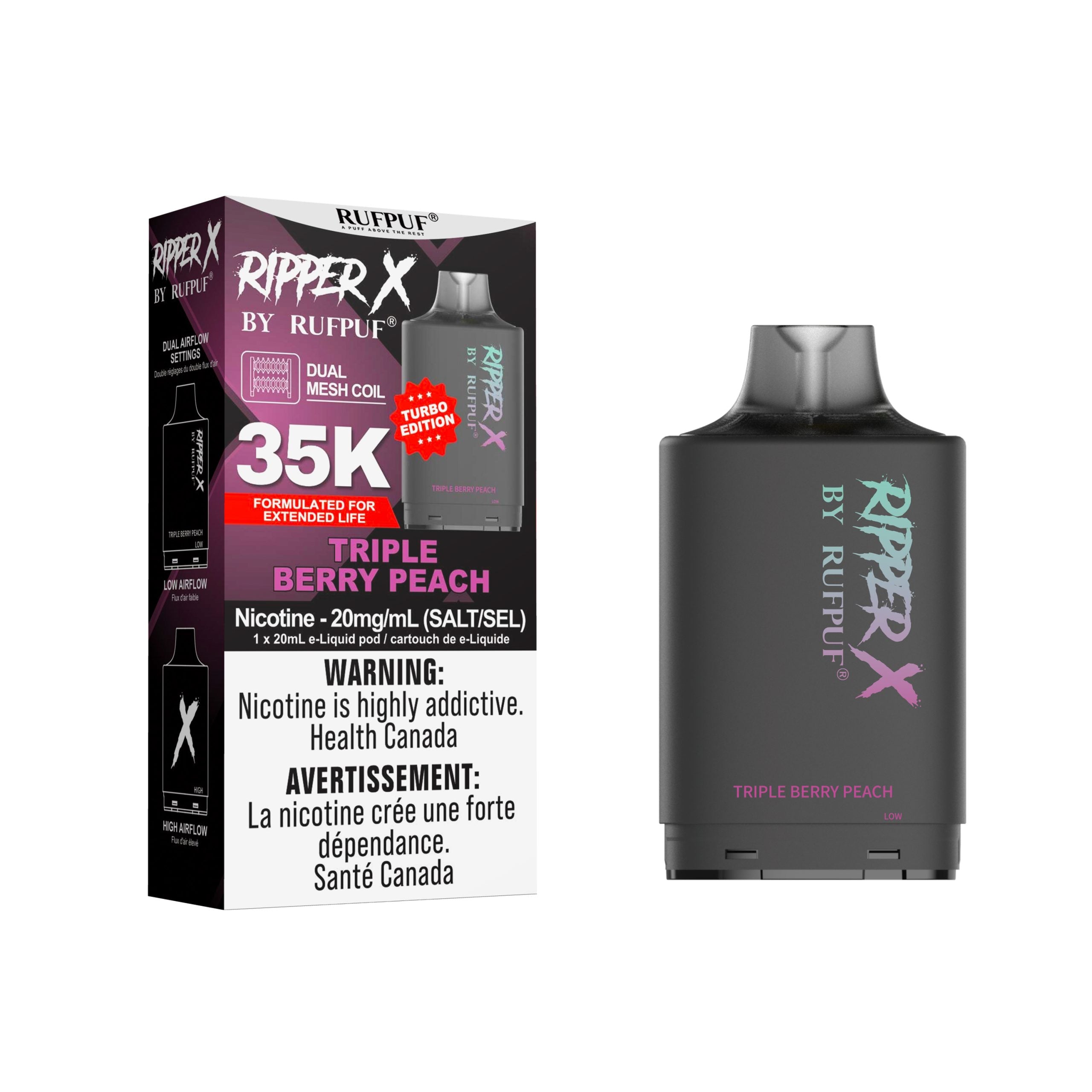 Ripper X (AB) Rufpuf: Ripper X Pod - Triple Berry Peach – Vape Stadium