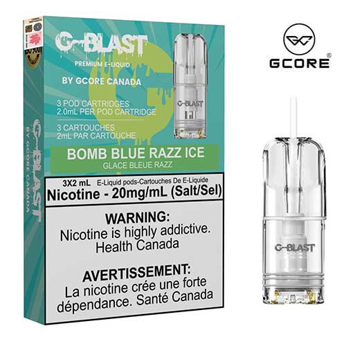 G-Blast Pods Bomb Blue Razz Ice (20mg/mL) (Vape tax included)