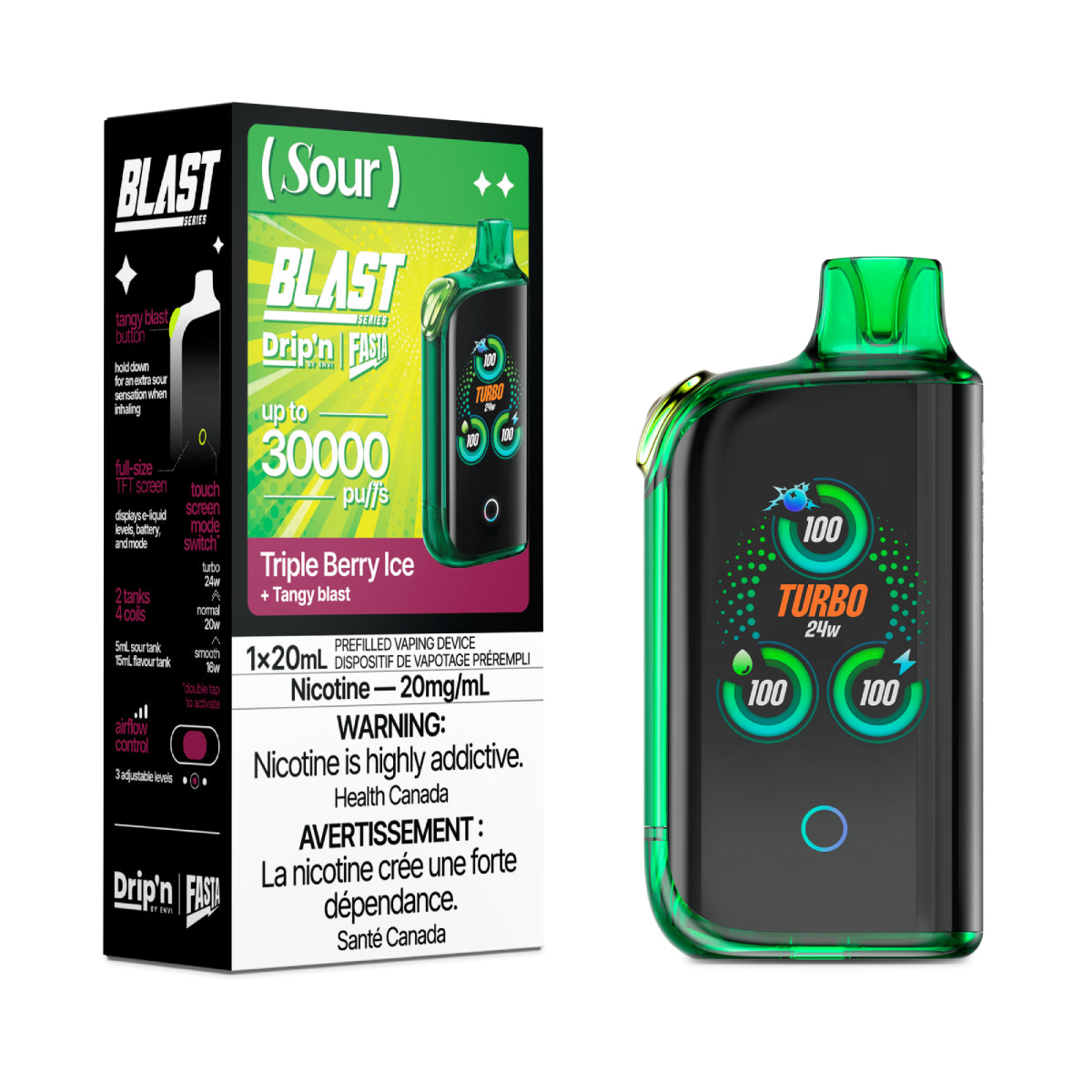 Drip’n BLAST Sour Series 30000 Puffs - Triple Berry Ice (Sour) (AB)