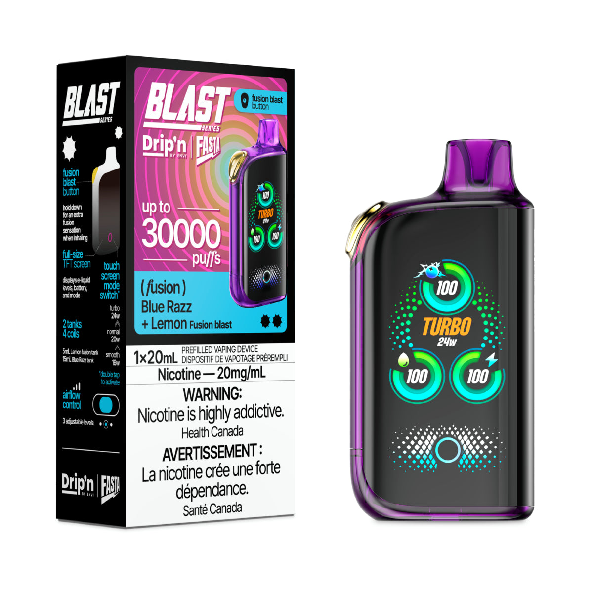 Drip’n BLAST Fusion Series 30000 Puff - Blue Razz + Lemon (AB)