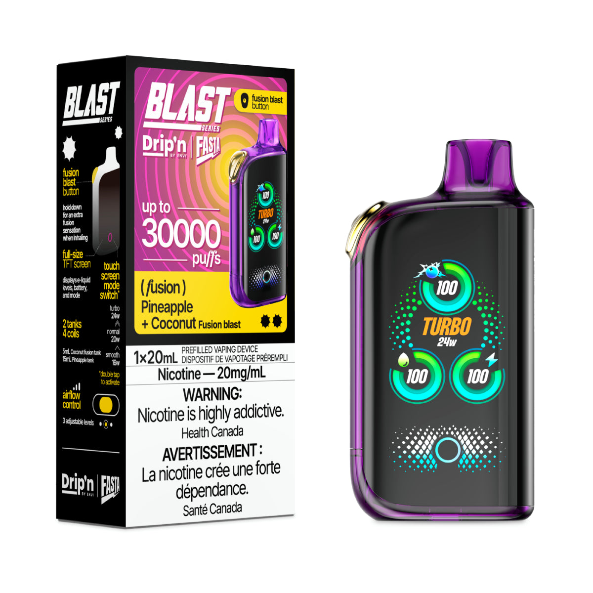 Drip’n BLAST Fusion Series 30000 Puffs - Pineapple + Coconut (FED)