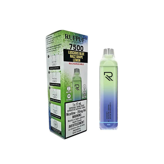 7500 RUFPUF LUSCIOUS BLUE RAZZ GRAPE LEMON 20mg (Vape tax included)