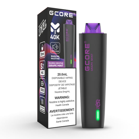 Grape Mint: Gcore Hookah 40000 (5mg/ml) (AB)