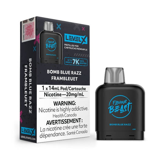 Flavour Beast Level X 7000 Pod - Bomb Blue Razz (Vape tax included)