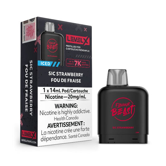 Flavour Beast Level X 7000 Pod - Sic Strawberry (Vape tax included)