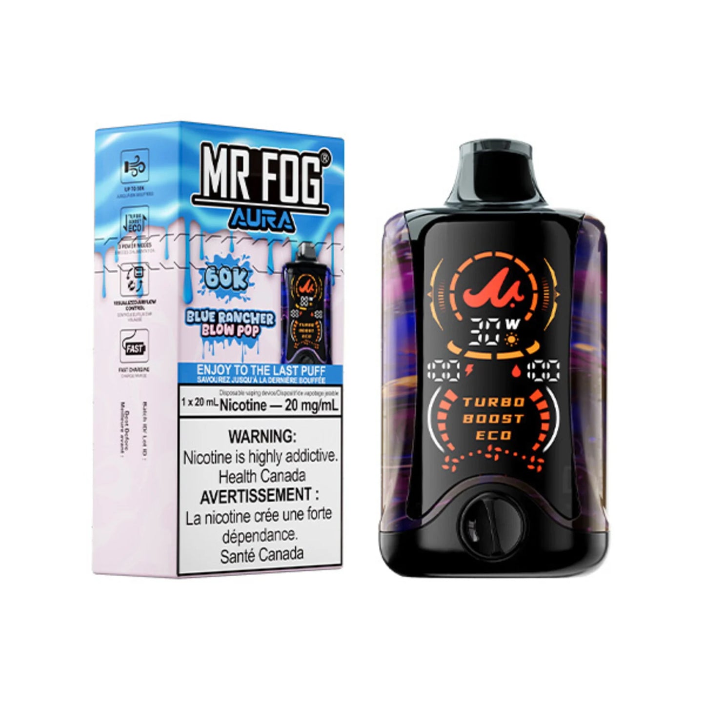 Mr. Fog Aura 60000 - Blue Rancher Blow Pop (AB)