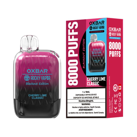 Oxbar 8000 puff Cherry Lime Classic (Vape tax included)