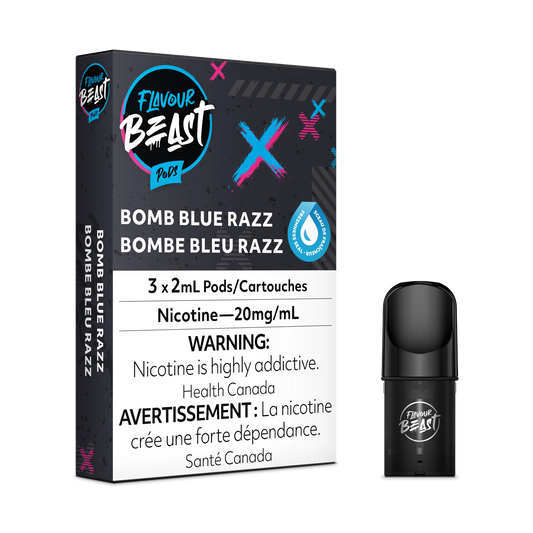 Flavour Beast Pods - Bomb Blue Razz (20mg/mL) (Vape tax included)