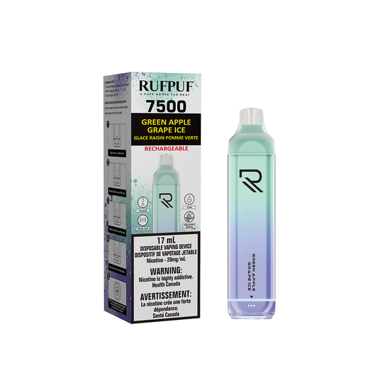 7500 RUFPUF GREEN APPLE GRAPE ICE 20mg (Vape tax included)