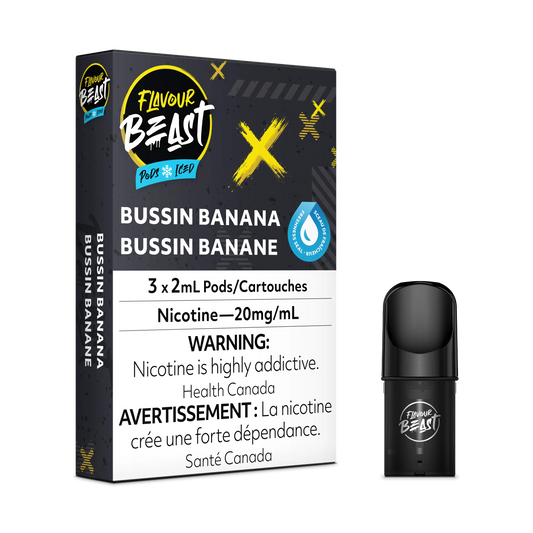 Flavour Beast Pods - Bussin Banana Iced (20mg/mL) (Vape tax included)