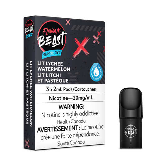 Flavour Beast Pods - Lit Lychee Watermelon Iced (20mg/mL) (Vape tax included)