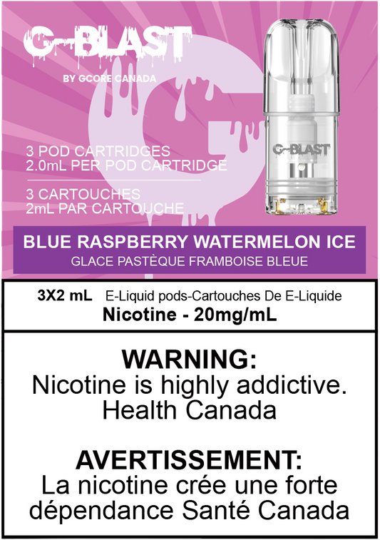 G-Blast Pods Blue Raspberry Watermelon Ice (20mg/mL) (Vape tax included)