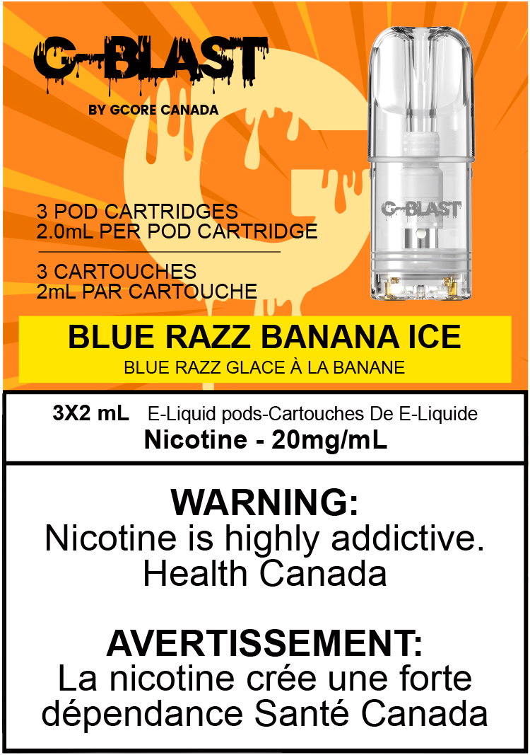 G Core Blue Razz G-Blast Pods Blue Razz Banana Ice (20mg/mL) (FED) – Vape Stadium