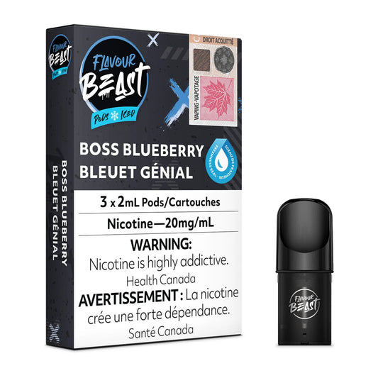 Flavour Beast Pods - Boss Blueberry Iced (20mg/mL) (Vape tax included)