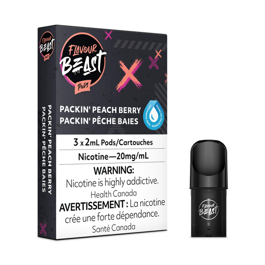 Flavour Beast Pods - Packing Peach Berry Iced (20mg/mL) (Vape tax included)