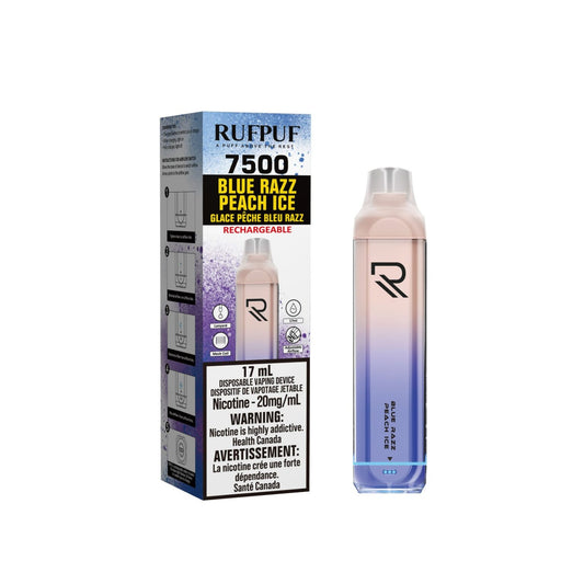 7500 RUFPUF BLUE RAZZ PEACH ICE 20mg (Vape tax included)