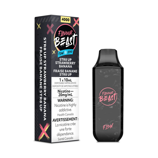 Flavour Beast Flow 4000 - STR8 Up Strawberry Banana Iced (Vape tax included)