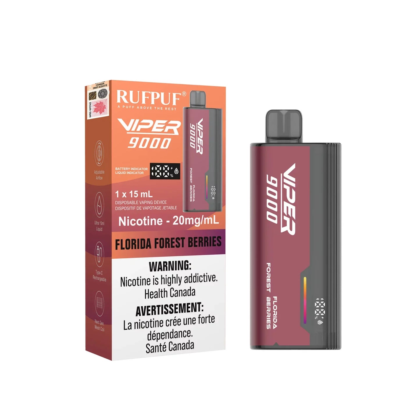 Rufpuf Viper 9000 Florida Forest Berries 20mg (Excise Tax)