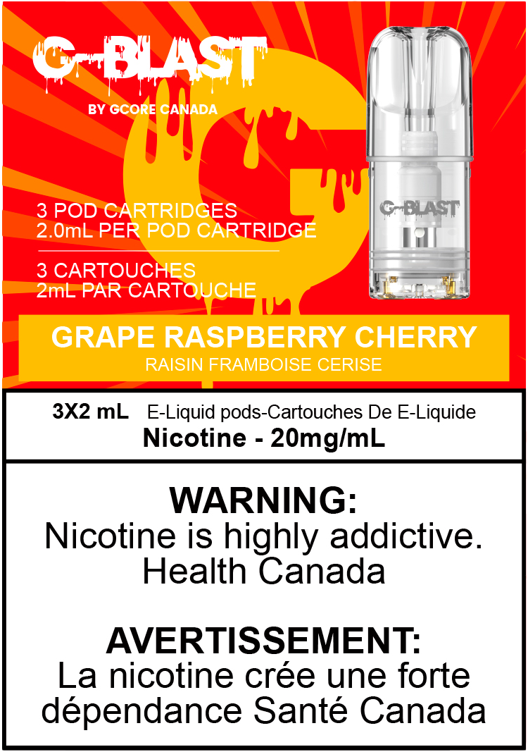 G-Blast Pods Grape Raspberry Cherry (20mg/mL) (Vape tax included)