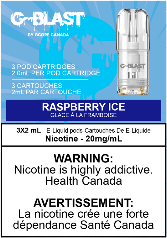 G-Blast Pods Raspberry Ice (20mg/mL) (Vape tax included)