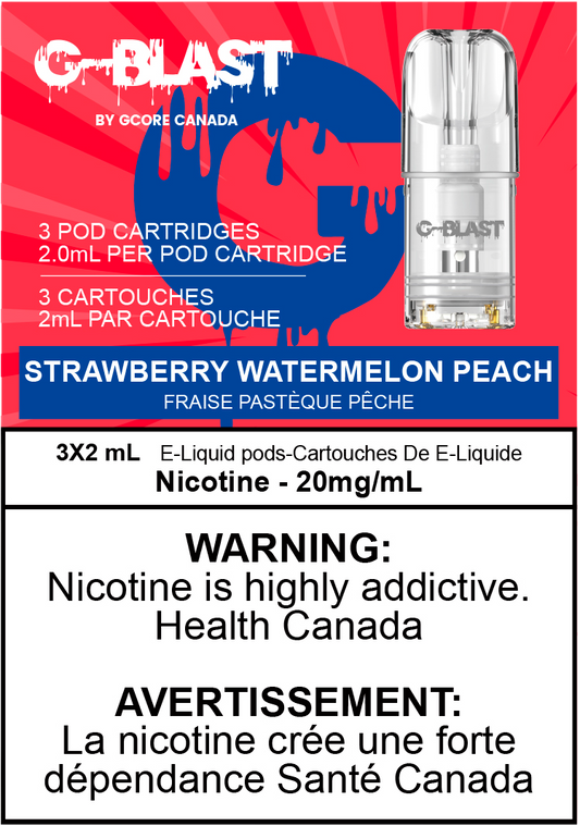 G-Blast Pods Strawberry Watermelon Peach (20mg/mL) (Vape tax included)